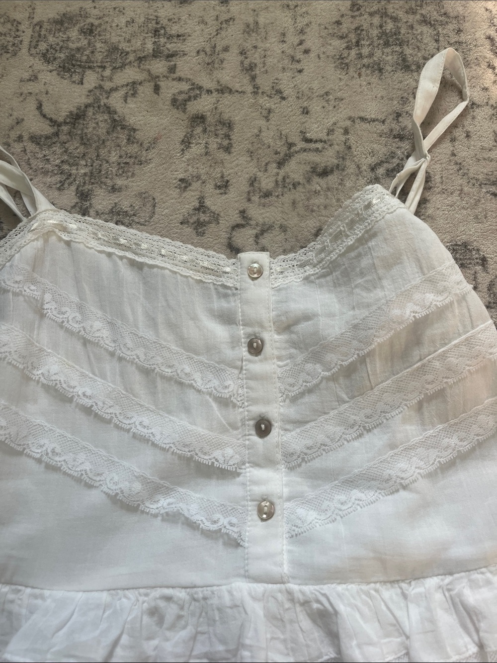 American Eagle Outfitters White Tiered Lace Mini Dress - Picture 2 of 4